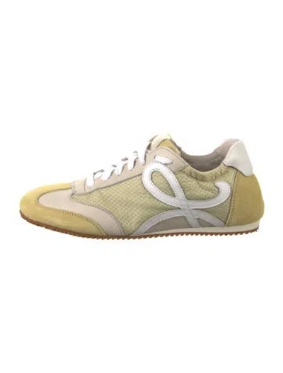 Pre-owned Loewe Suede Colorblock Pattern Sneakers In Neutral