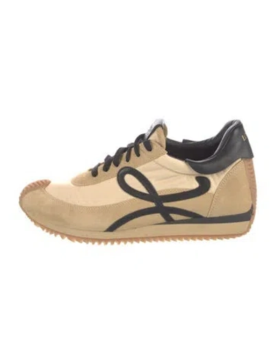 Pre-owned Loewe Suede Colorblock Pattern Sneakers In Neutral