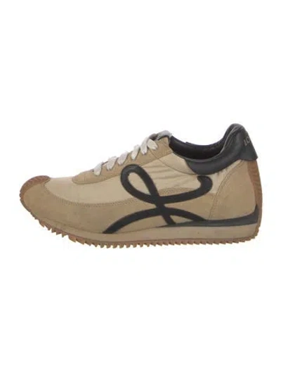 Pre-owned Loewe Suede Colorblock Pattern Sneakers In Neutral