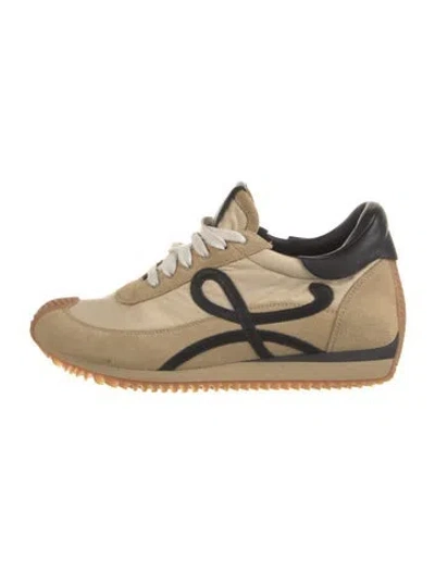 Pre-owned Loewe Suede Colorblock Pattern Sneakers In Neutral