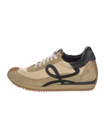 Pre-owned Loewe Suede Colorblock Pattern Sneakers In Neutral