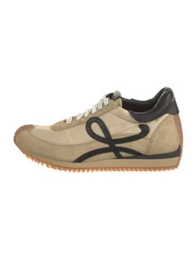 Pre-owned Loewe Suede Colorblock Pattern Sneakers In Neutral
