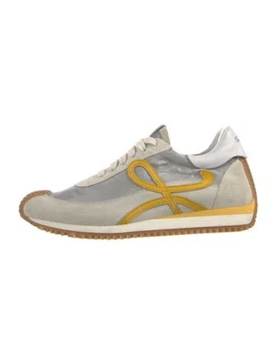 Pre-owned Loewe Suede Colorblock Pattern Sneakers In Neutral