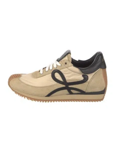 Pre-owned Loewe Suede Colorblock Pattern Sneakers In Neutral