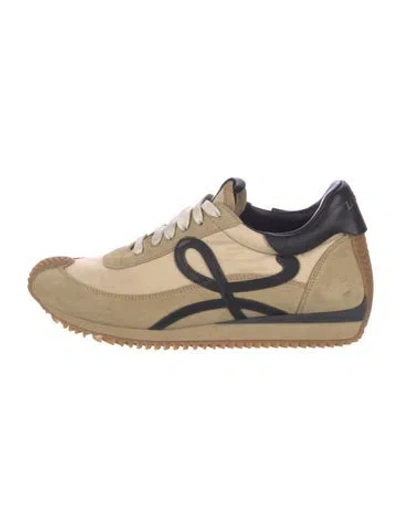 Pre-owned Loewe Suede Colorblock Pattern Sneakers In Neutral
