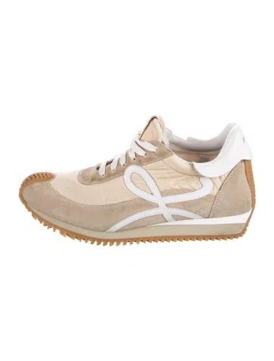 Pre-owned Loewe Suede Colorblock Pattern Sneakers In Neutral
