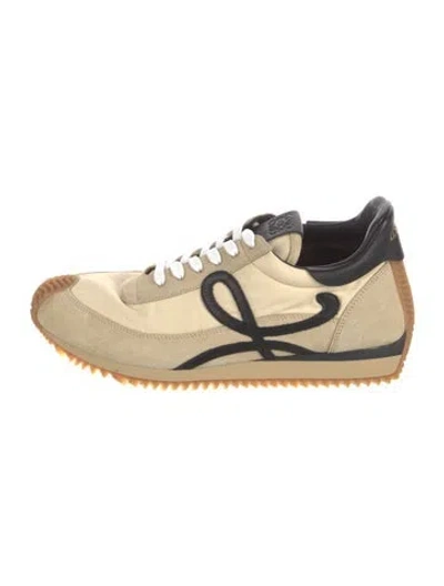 Pre-owned Loewe Suede Colorblock Pattern Sneakers In Neutral