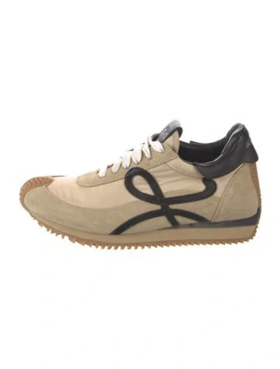 Pre-owned Loewe Suede Colorblock Pattern Sneakers In Neutral