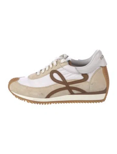 Pre-owned Loewe Suede Colorblock Pattern Sneakers In Neutral