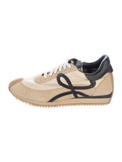 Pre-owned Loewe Suede Colorblock Pattern Sneakers In Neutral