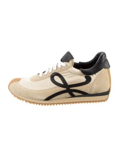 Pre-owned Loewe Suede Colorblock Pattern Sneakers In Neutral