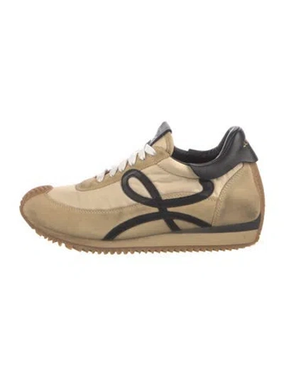 Pre-owned Loewe Suede Colorblock Pattern Sneakers In Neutral