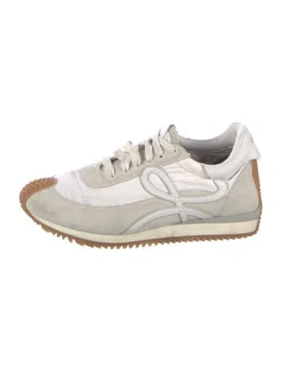 Pre-owned Loewe Suede Colorblock Pattern Sneakers In Neutral