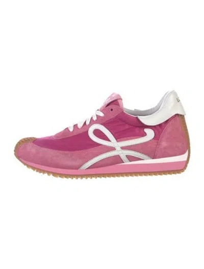Pre-owned Loewe Suede Colorblock Pattern Sneakers In Pink