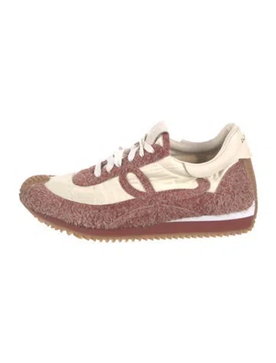 Pre-owned Loewe Suede Colorblock Pattern Sneakers In Pink