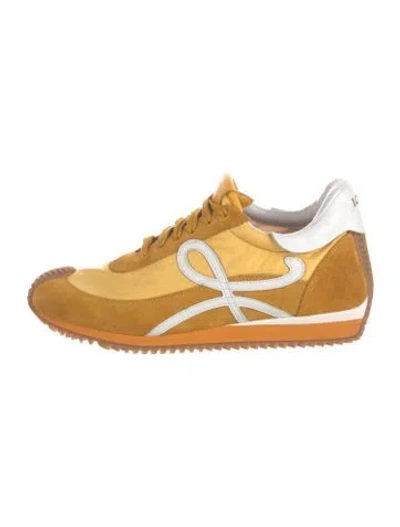 Pre-owned Loewe Suede Colorblock Pattern Sneakers In Yellow
