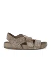 Loewe Ease Leather Sandals In Green