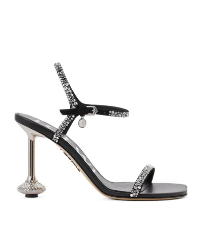 Loewe Suede Embellished Toy Heeled Sandals 90 In Black