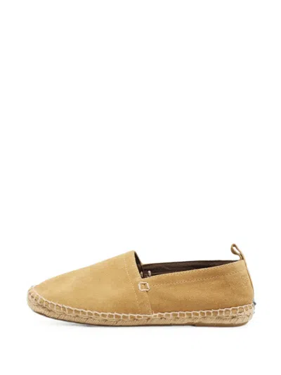 Pre-owned Loewe Suede Espadrille Flats In Neutrals