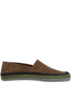 Loewe Brown Rio Slippers In Suede And Raffia