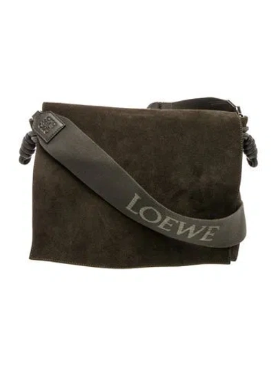 Pre-owned Loewe Suede Flamenco 2024 In Green