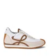 Loewe Flow Runner 2.0 Sneakers In White/brown Nylon And Suede Women In Animal Print