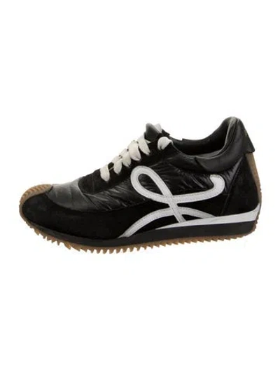 Pre-owned Loewe Suede Graphic Print Athletic Sneakers In Black