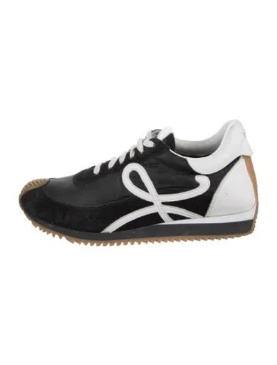 Pre-owned Loewe Suede Graphic Print Athletic Sneakers In Black