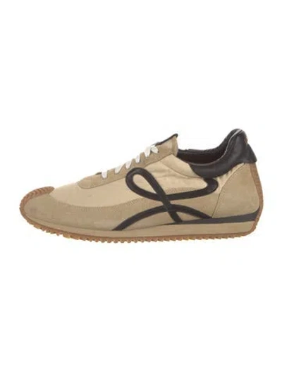 Pre-owned Loewe Suede Graphic Print Athletic Sneakers In Brown