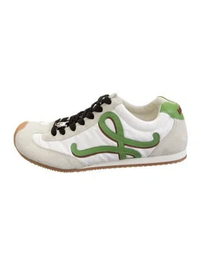 Pre-owned Loewe Suede Graphic Print Athletic Sneakers In Grey