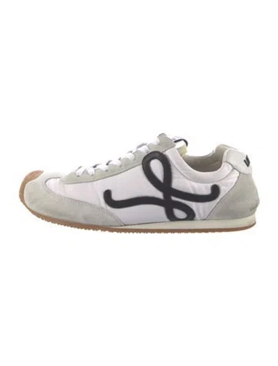 Pre-owned Loewe Suede Graphic Print Athletic Sneakers In Grey