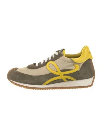 Pre-owned Loewe Suede Graphic Print Athletic Sneakers In Multicolor
