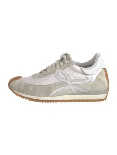 Pre-owned Loewe Suede Graphic Print Athletic Sneakers In Neutral