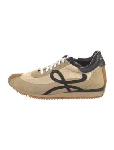 Pre-owned Loewe Suede Graphic Print Athletic Sneakers In Neutral