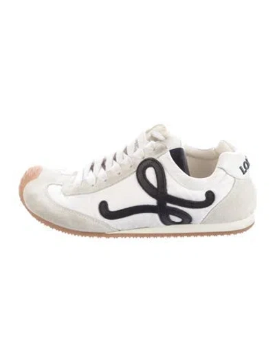Pre-owned Loewe Suede Graphic Print Athletic Sneakers In Neutral