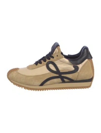 Pre-owned Loewe Suede Graphic Print Athletic Sneakers In Neutrals