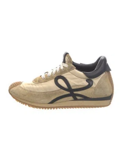 Pre-owned Loewe Suede Graphic Print Athletic Sneakers In Yellow