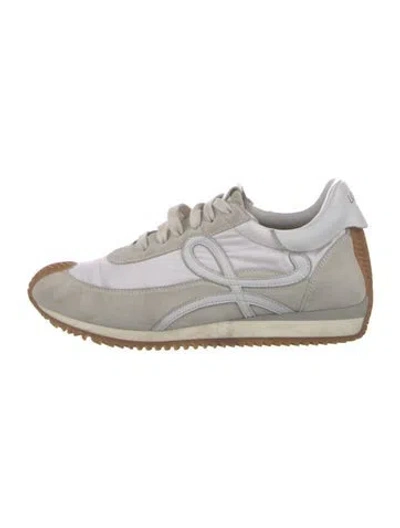 Pre-owned Loewe Suede Graphic Print Sneakers In Neutral