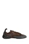 Loewe Grip Panelled Suede Sneakers In Brown