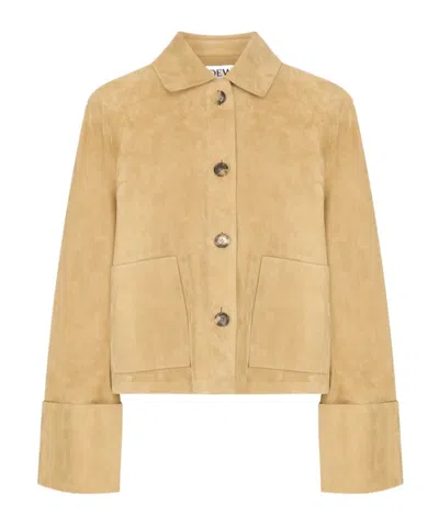 Loewe Suede Jacket In Brown