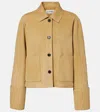 Loewe Long Sleeve Leather Jacket In Neutral