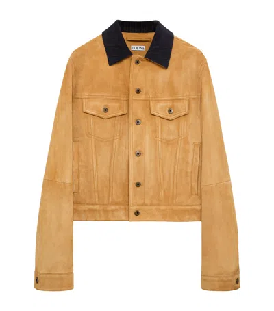 Loewe Suede Jacket In Brown