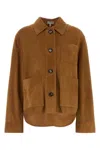 Loewe Suede Jacket In Tan