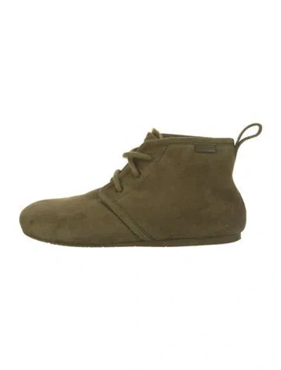 Pre-owned Loewe Suede Lace-up Boots In Green