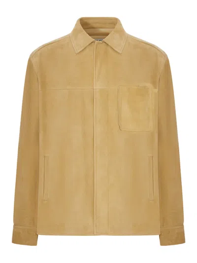 Loewe Suede Lambskin Overshirt In Gold