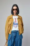 Loewe Suede Leather Jacket In Brown