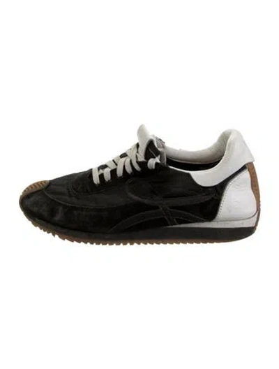Pre-owned Loewe Suede Leather Trim Embellishment Athletic Sneakers In Black
