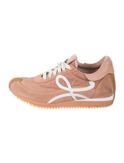 Pre-owned Loewe Suede Leather Trim Embellishment Athletic Sneakers In Pink