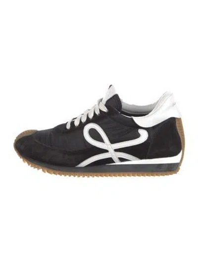 Pre-owned Loewe Suede Leather Trim Embellishment Sneakers In Black