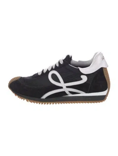 Pre-owned Loewe Suede Leather Trim Embellishment Sneakers In Black